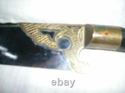 Vintage Uzbek Knife Pchak National Handle Handmade Shah Textolite Brass Souvenir