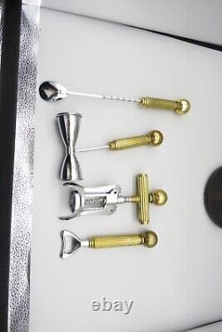 Vtg. MC Maxwell Phillips Heavy Brass and Stainless Steel Bar Cocktail Tool Set