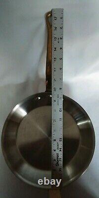 Vtg Williams Sonoma 10Copper Fry Pan Stainl. Steel Lined withBrass Handle France