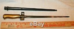 WW1 French Lebel Model Bayonet Cruciform Blade Brass Handle