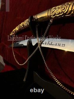 Wedding sword, GOLD SWORD, WITH royal designer gold plated hilt and scabbard