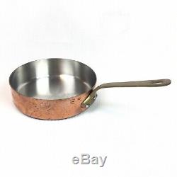 William Sonoma Mauviel Copper 8 Saute Cooking Pan Stainless Steel Brass Handle