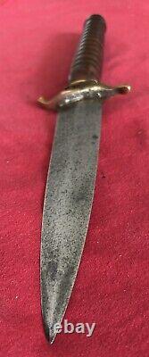 Ww2 Theater Knife From A Sword Blade & Custom Mahagany Handle & Brass Guard