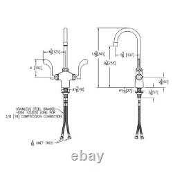Zurn Z826B4-XL Double Lab Faucet with 5-3/8 Gooseneck and 4 Wrist Blade Handle